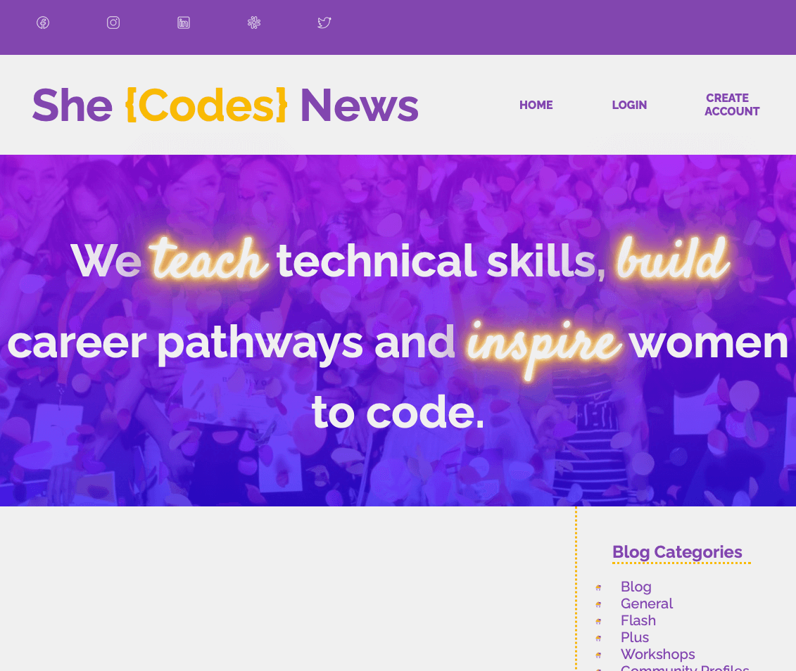 she codes news project